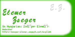 elemer zseger business card